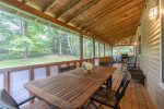 Screened Porch with Table and Plenty of Seating